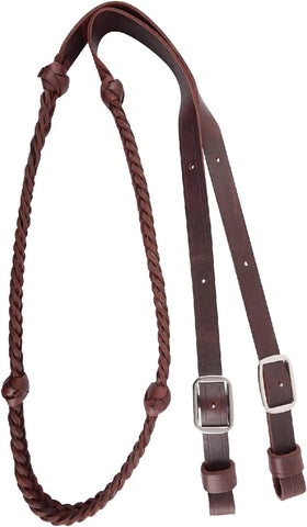 Martin Saddlery Latigo 5-Plait Knotted Barrel Rein - 6.5 ft, 7/8" Width Braided Leather