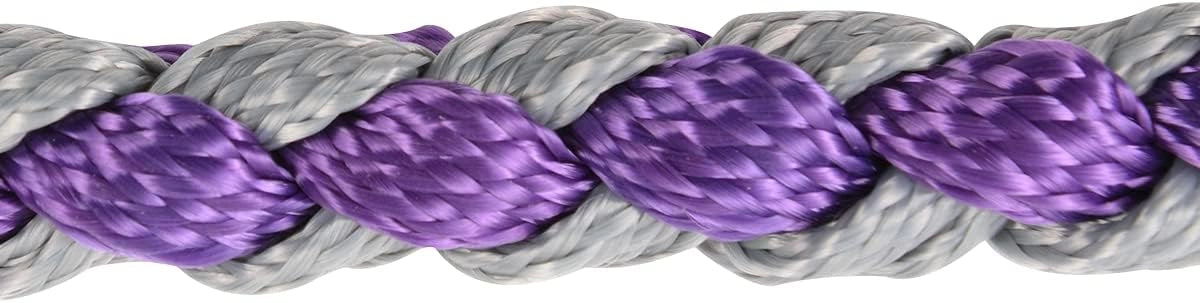 Classic Equine Flat Braid Halter and Leadrope, Purple - Grey (Sell out) - Hooves and Paws