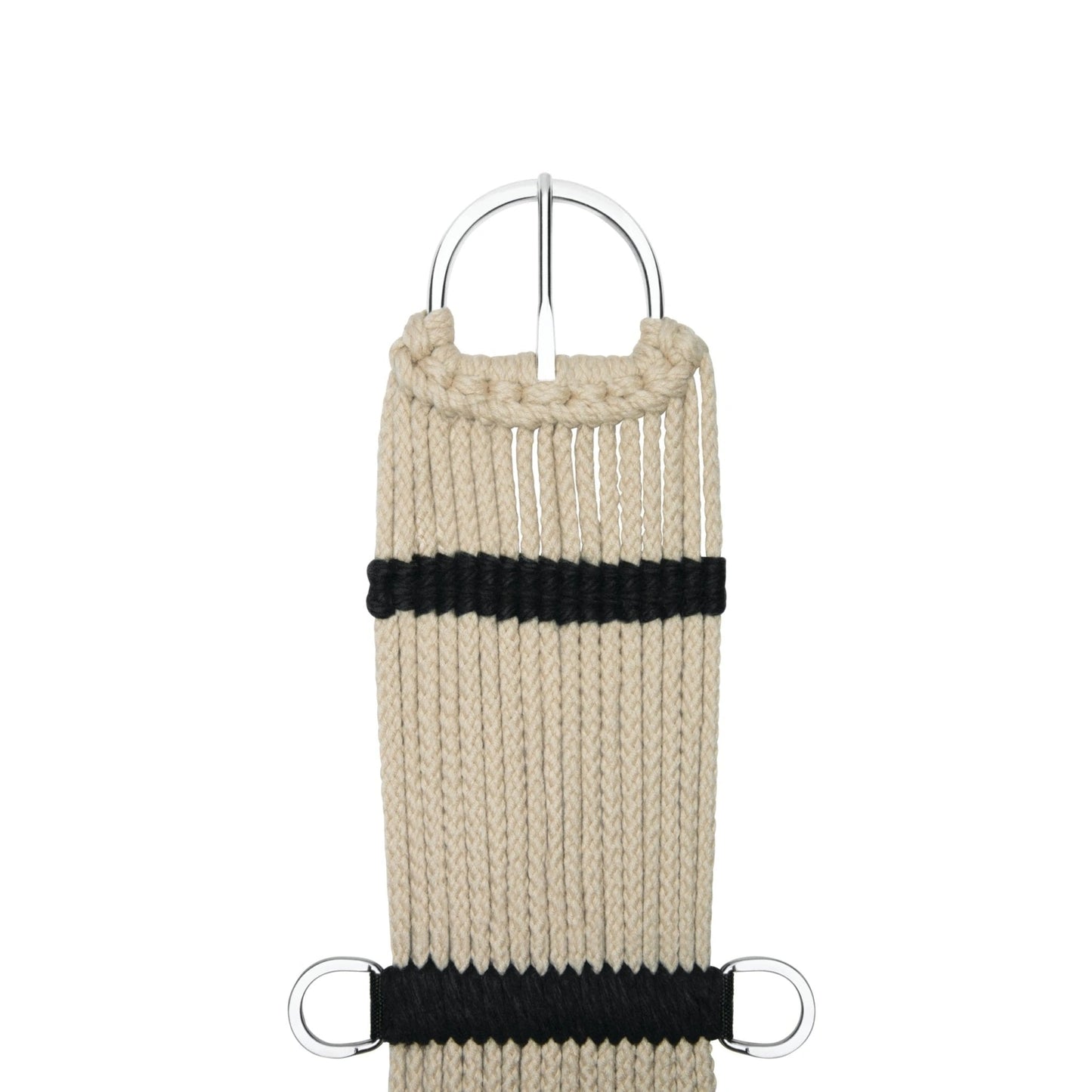 Weaver Equine Rayon 17 Strand Horse Cinch, Anti - Slip Saddle Cinch Girth with Flat Buckle, Western Horse Riding Supplies, ‎Tan/Black - Hooves and Paws