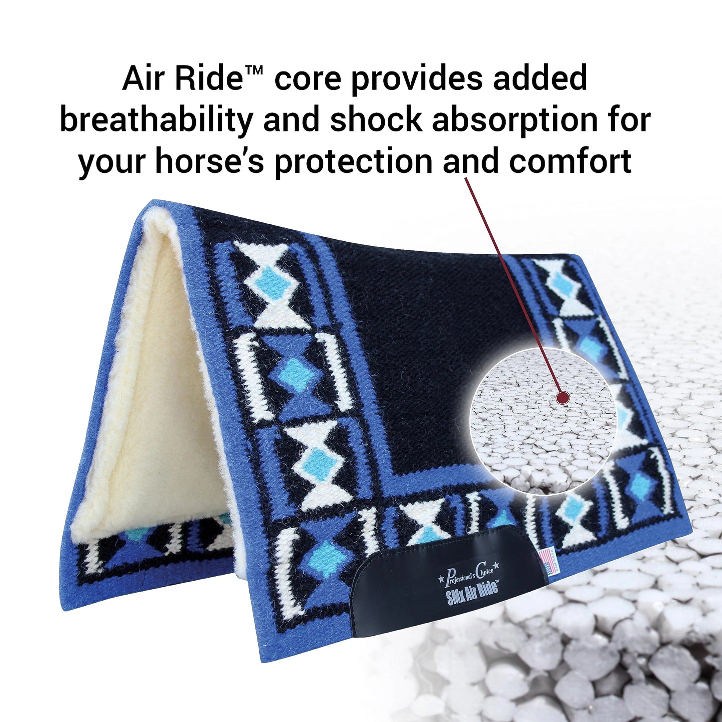 Professional's Choice Comfort-Fit SMX Air Ride Pad | Absorbs Shock & Improves Saddle Fit | Hourglass