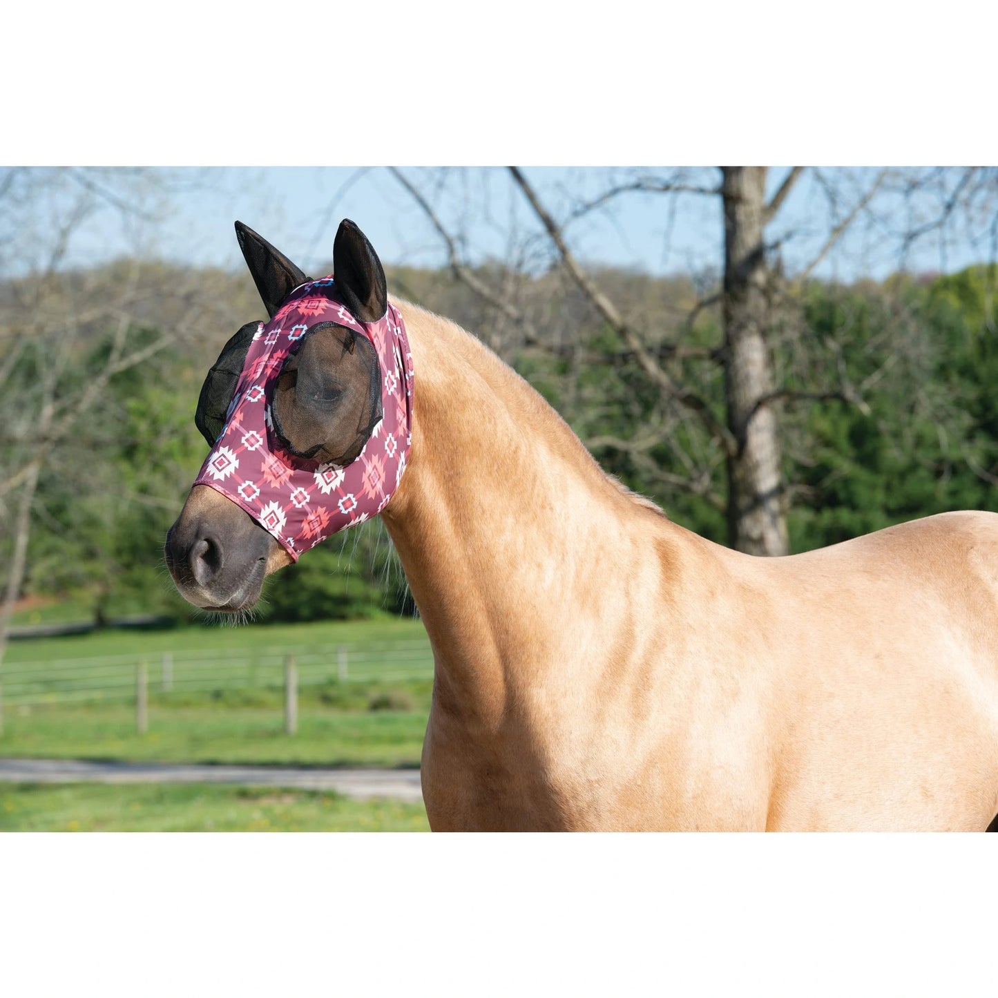 Weaver Leather Covered Ear Lycra Fly Mask, Large, Plaid Aztec (Sell out)