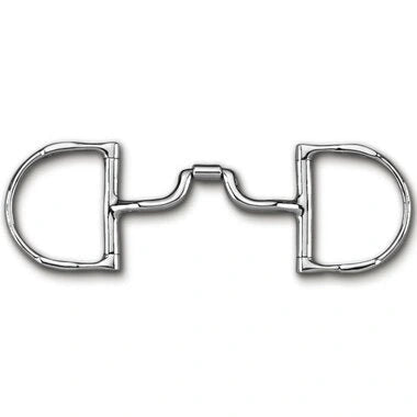 Myler Dee With Hooks With Stainless Steel Low Ported Barrel Narrow Snaffle 5 Inch Mouth Copper Inlay Stainless Steel Wh - 2 Mb 43lp - Hooves and Paws