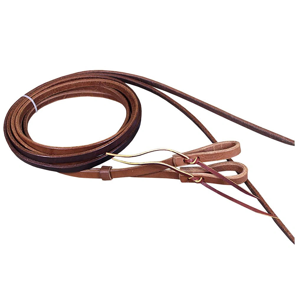Weaver Leather Doubled & Stitched Hermann Oak Russet Harness Leather Reins with Latigo Liner - 1/2" x 8'