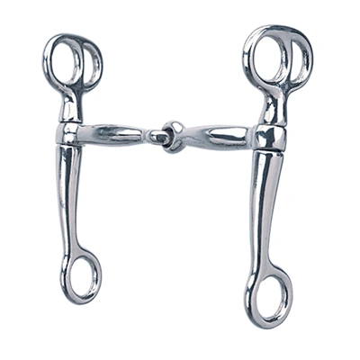 Weaver Leather Bit, Nickel Plated 5'' Snaffle Tom Thumb, 6''Cheek - Hooves and Paws