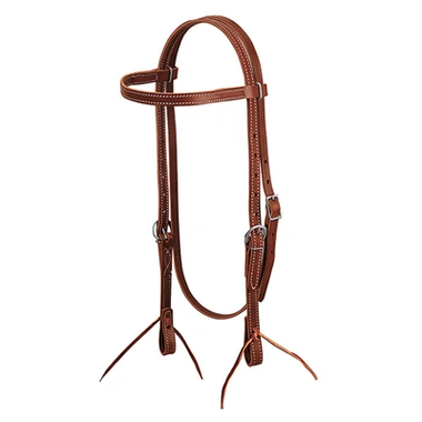 Weaver Leather 5/8'' Latigo Browband Headstall, Brown - Hooves and Paws