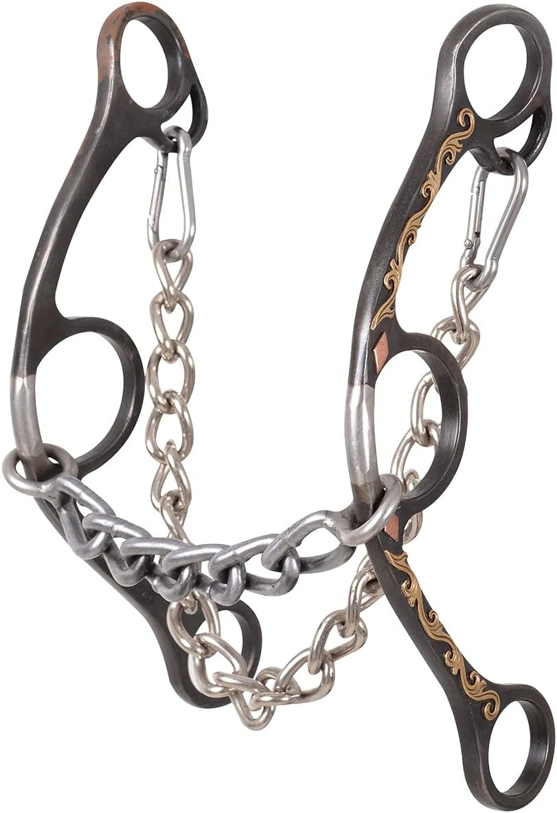 Classic Equine Sherry Cervi Signature Diamond Chain Gag Bit - Long Shank Barrel Racing Horse Bit