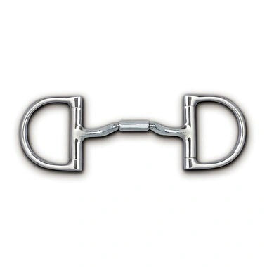Myler 3 3/8" Medium Dee Without Hooks Forward Tilted Port Snaffle 5 Inch Mouth English Dee Mb 36 - Hooves and Paws