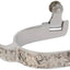 Weaver Leather Ladies Stainless Steel Spurs with German Silver Floral Trim - 3/4" Band & 6-Point Rowel