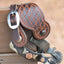 Martin Saddlery Tombstone Natural Leather Spur Straps - Twisted Wire Tooling - Adjustable Fit