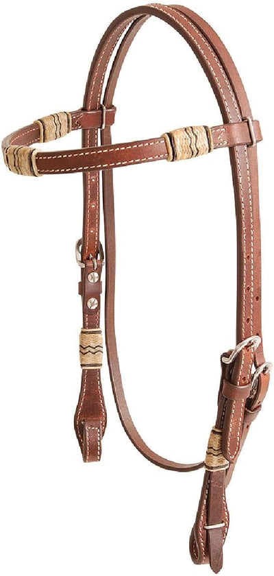 Cashel Rawhide Browband Headstall Triple Trim SA - HB15RTBR - Hooves and Paws