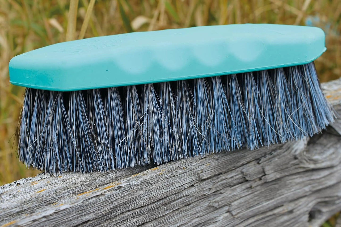 Professional's Choice Large Horse Hair Brush - Natural Bristle Grooming Brush with Ergonomic Hexagonal Rubber Handle