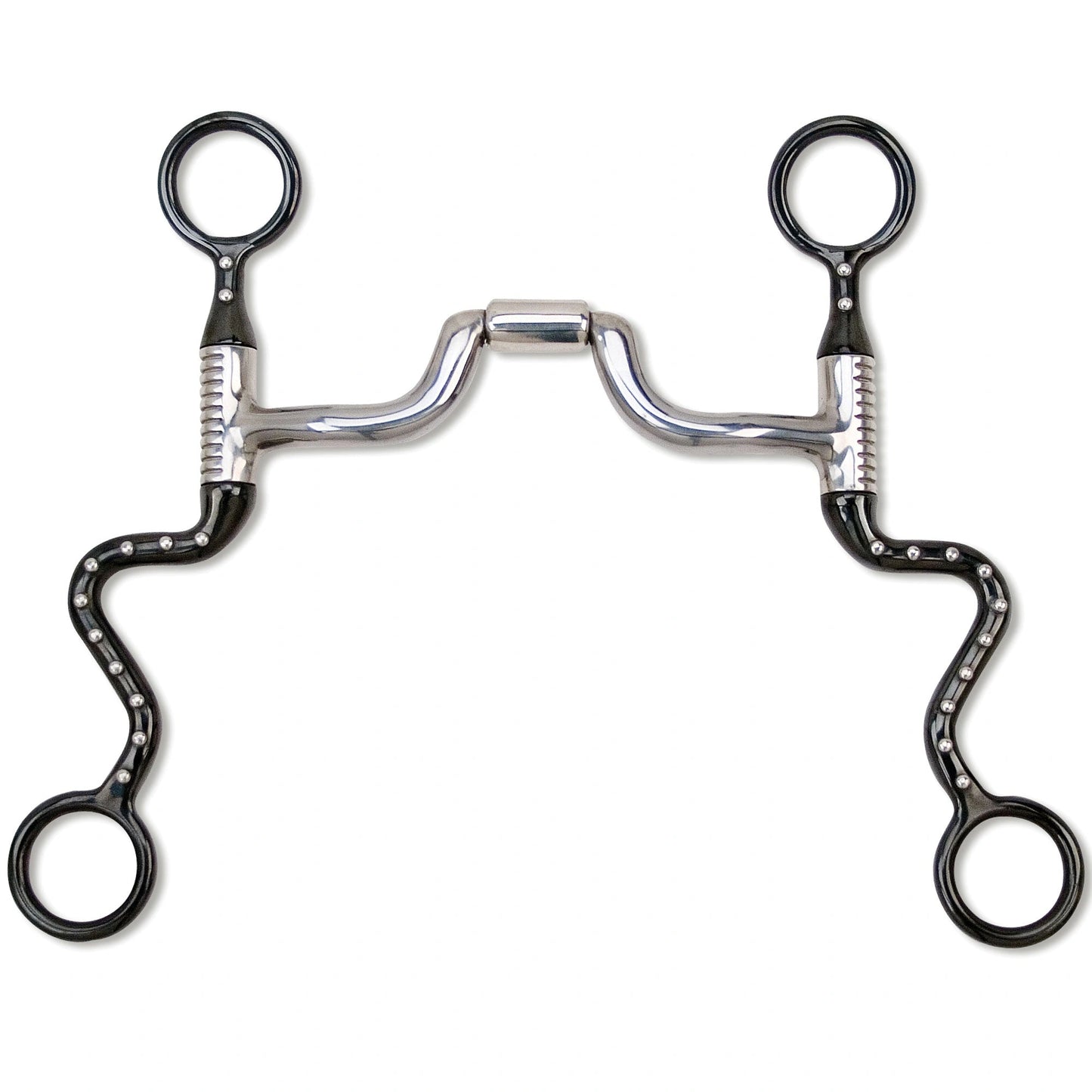 Myler Black Steel Seven Shank with Narrow Low Ported Barrel MB 43LP 89 - 13435 - Hooves and Paws