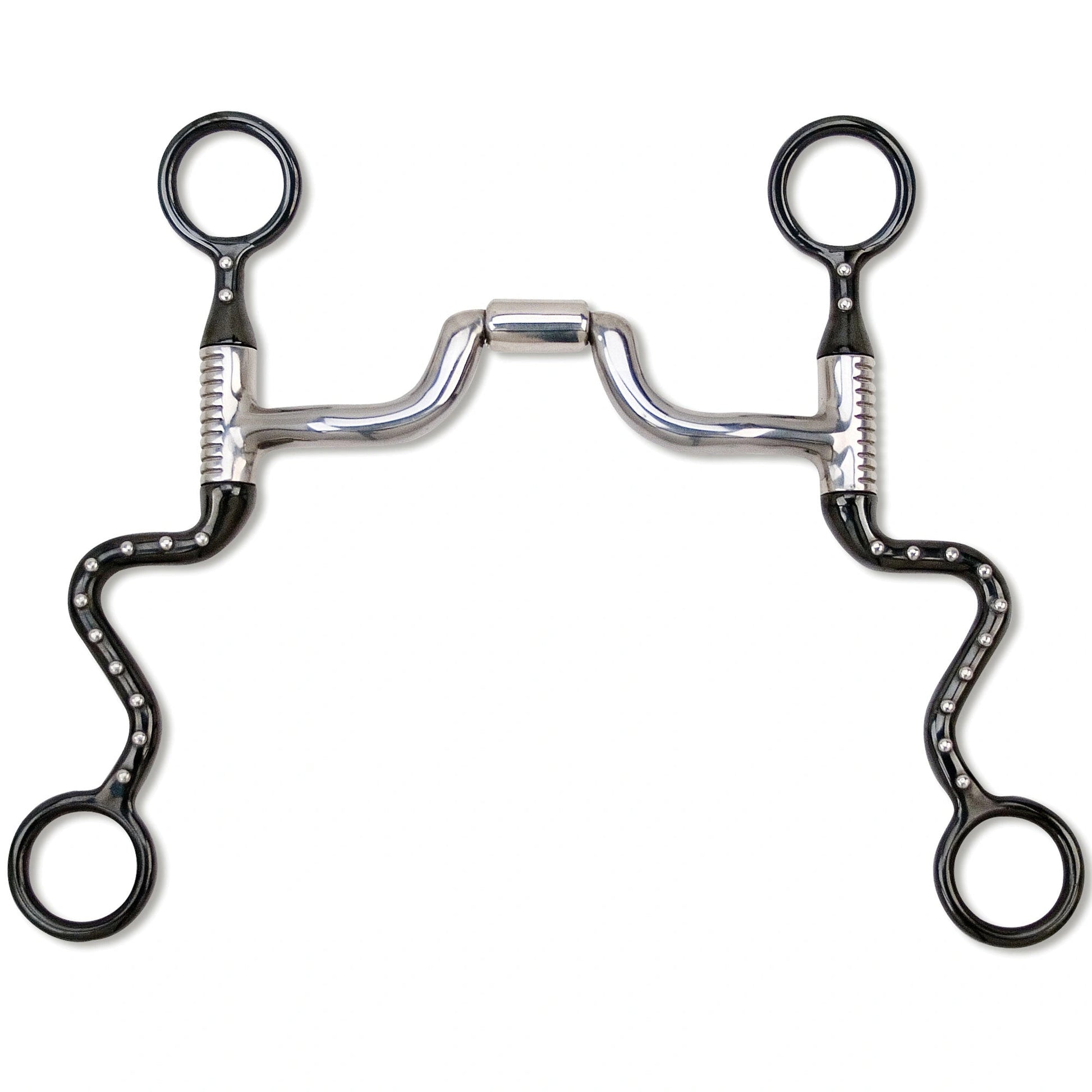 Myler Black Steel Seven Shank with Narrow Low Ported Barrel MB 43LP 89 - 13435 - Hooves and Paws