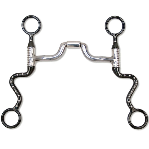 Myler Black Steel Seven Shank with Narrow Low Ported Barrel MB 43LP 89 - 13435 - Hooves and Paws