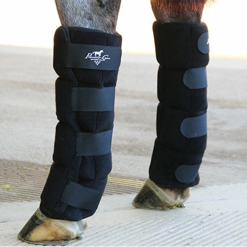Professionals Choice Ice Boots for Horses - Black Neoprene Cold Therapy Leg Wraps - Pair - Multiple Sizes