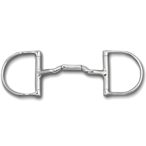 Myler 3 3/8" Medium Dee Without Hooks With Mullen Low Port Barrel Snaffle 6 Inch Mouth English Dee Mb 06 - Hooves and Paws