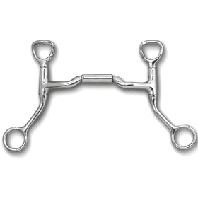 Myler MB 06 Mullen Barrel Low Port Snaffle Bit HBT Shank - 5" Mouth, Sweet Iron with Copper Inlay, Level 2-3