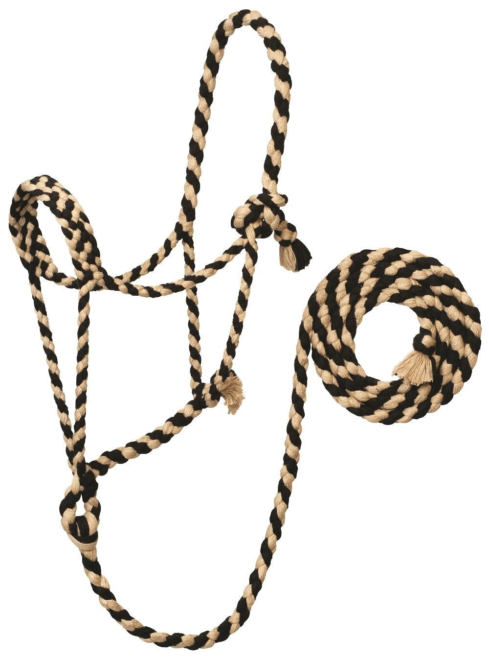 Weaver Leather Bamboo Ecoluxe Horse Equine Braided Rope Halter with 8' Lead - Hooves and Paws