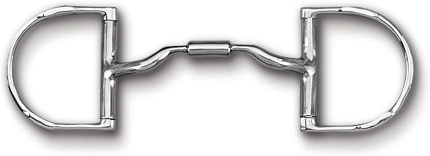 Myler Pony Dee with Hooks Low Port Comfort Snaffle Bit (MB 04) - 4 3/4" Stainless Steel & Copper Inlay