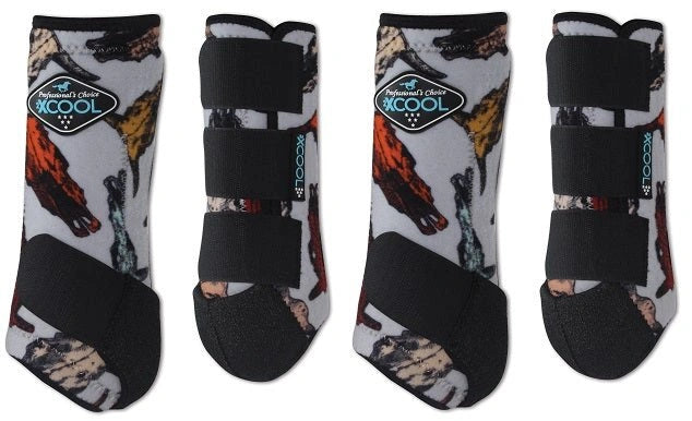 Professional's Choice Sports Medicine 2XCOOL Pattern Horse Equine Boots 4 - Pack - Hooves and Paws