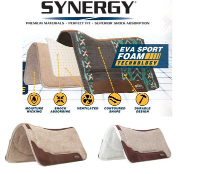 Weaver Leather Synergy Contoured Wool Blend Felt Performance Saddle Pad - Hooves and Paws