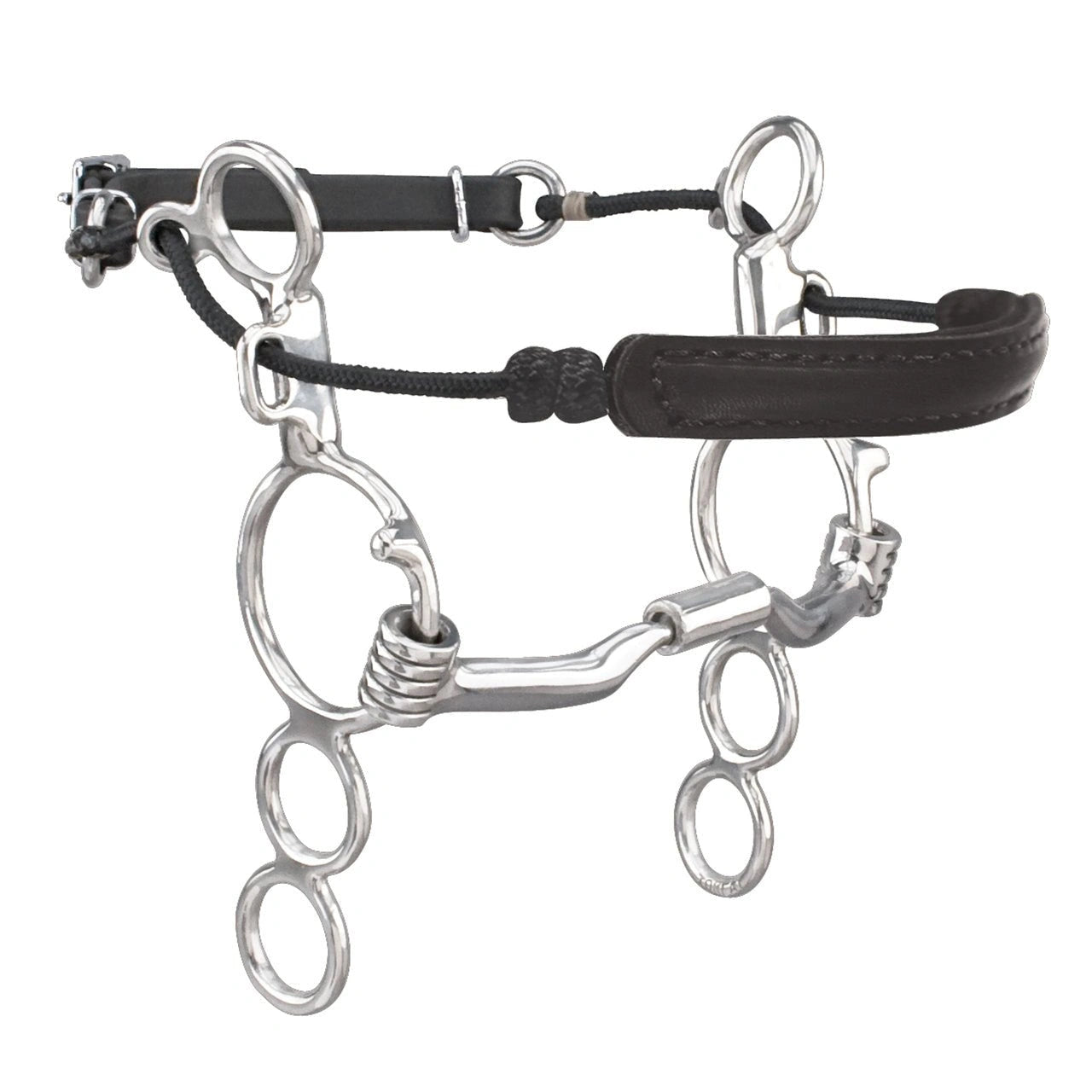 Myler 3 - Ring Combination Bit - 6" Shank With Sweet Iron Low Port Comfort Snaffle 4 3/4 Inch Mouth Copper Inlay Mb 04 - Hooves and Paws