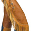 Weaver Leather Pull-Up Fashion Chinks with Floral Tooled Yoke and Fringe, Brown - Multiple Sizes