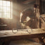Myler MB36-14mm Loose Ring Snaffle Bit, dressage legal, on a rustic wooden table in a sunlit barn with a blurred horse in the background.
