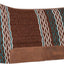 Brown saddle pad with striped pattern on a white background