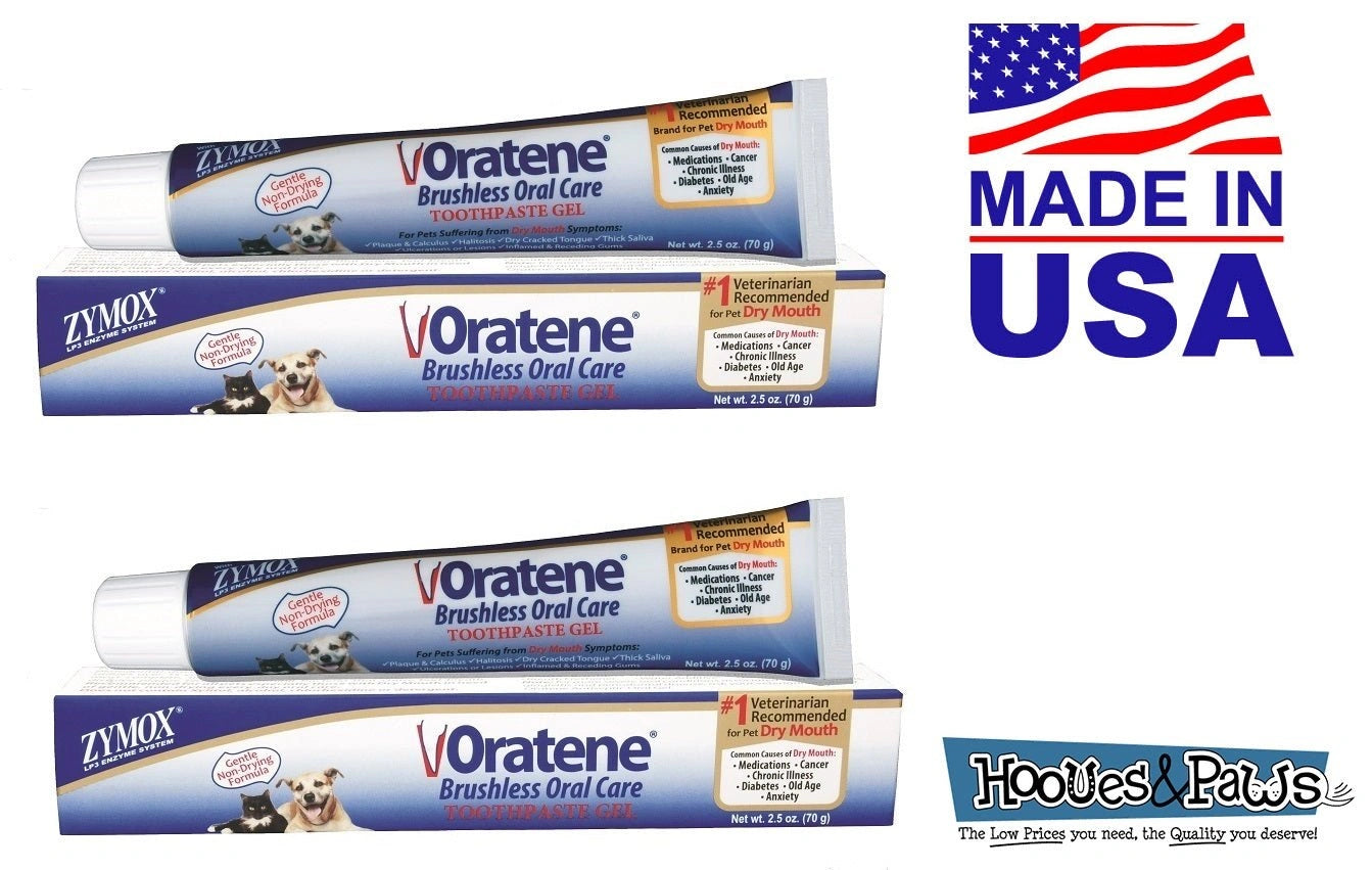 Zymox Oratene Brushless Oral Gel Toothpaste Formula Pet Dog 2.5 oz Tube - Hooves and Paws