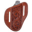 Martin Saddlery Floral Angled Tooled Leather Knife Scabbard - Large 4 7/8in L x 4 3/8in W - Made in USA