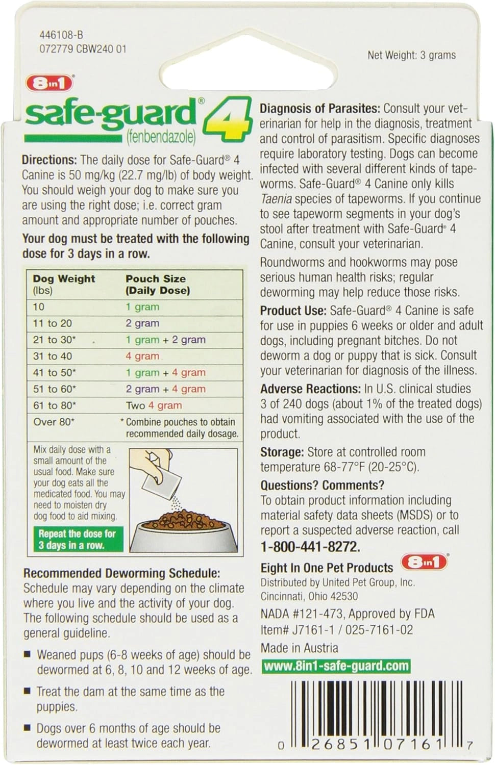 Safe-Guard Canine Dewormer for Small Dogs, 3 Day Treatment