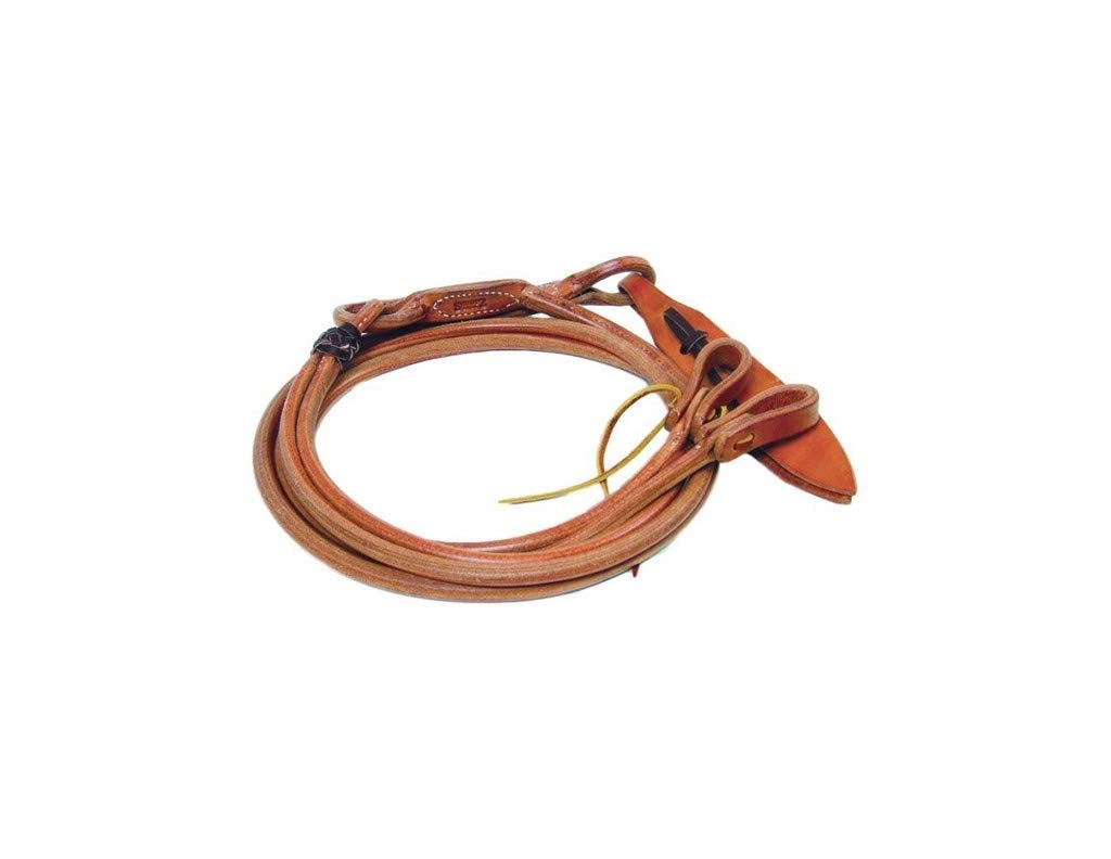 Professional's Choice Rounded Hermann Oak Harness Leather Romal Reins with Waterloops - Made in USA