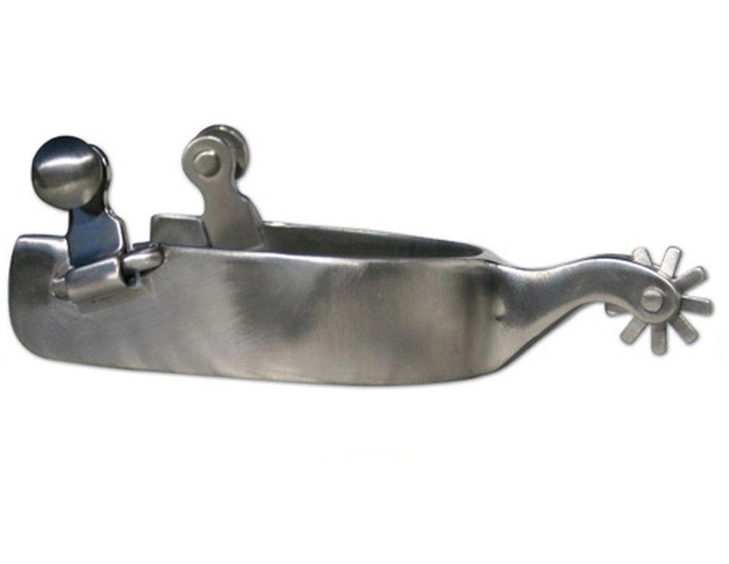 Professional's Choice Equisential Spurs - 1 1/2" Shank, 9-Point Rowel, 1" Band, Polished Steel