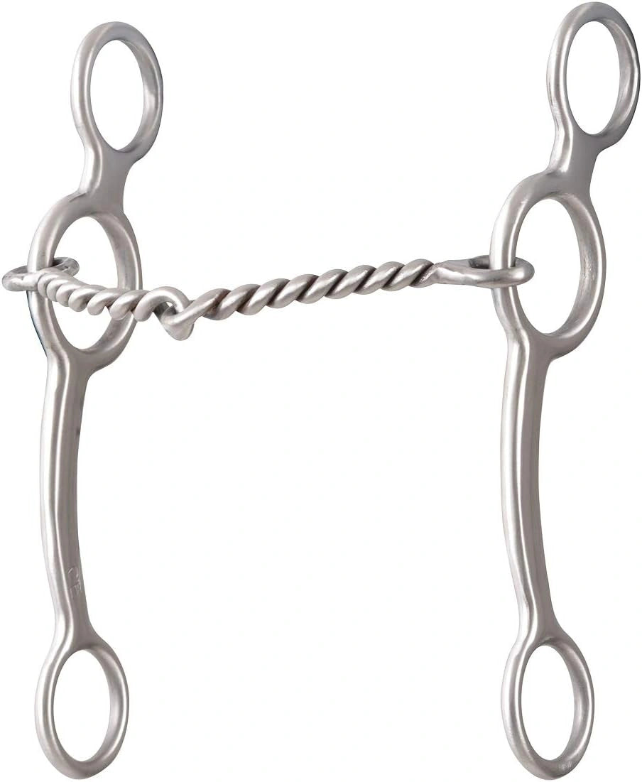 Classic Equine BitLogic Twisted Wire Long Gag Horse Bit - Copper Inlay Mouthpiece & 6.5in Ring Gag