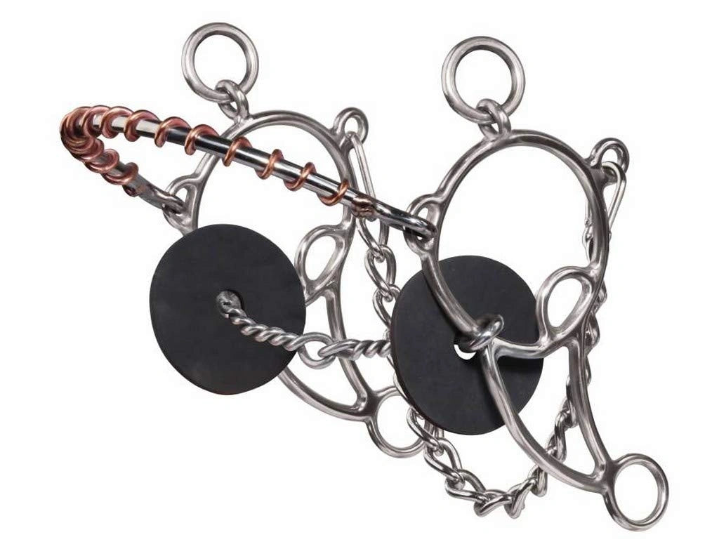 Professional's Choice Sports Medicine Products Combo Snaffle Horse Bits - Twisted Wire - Smooth Ring - Lifesaver Horse Mouth Piece