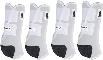 CLASSIC EQUINE Small Legacy2 Horse Front Hind Sports Boots 4 Pack White