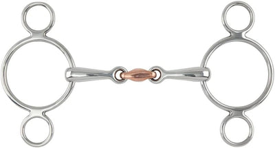Shires Equestrian Two Ring Copper Lozenge Gag Bit 528 - Hooves and Paws