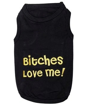Parisian Pet Bitches Love Me Embroidered Tshirt - Hooves and Paws