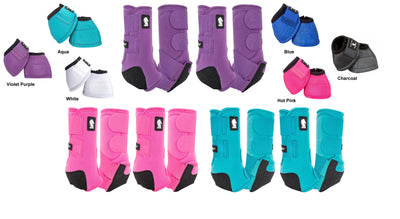 Classic Equine Trail Bundle: Legacy2 Boots 4-Pack & Bell Boots 4-Pack - Ultimate Horse Leg Protection