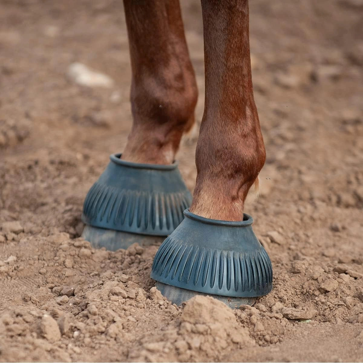 Classic Equine Rubber Pull-On Bell Boots - Black - Double Thick Bottom - Multiple Sizes