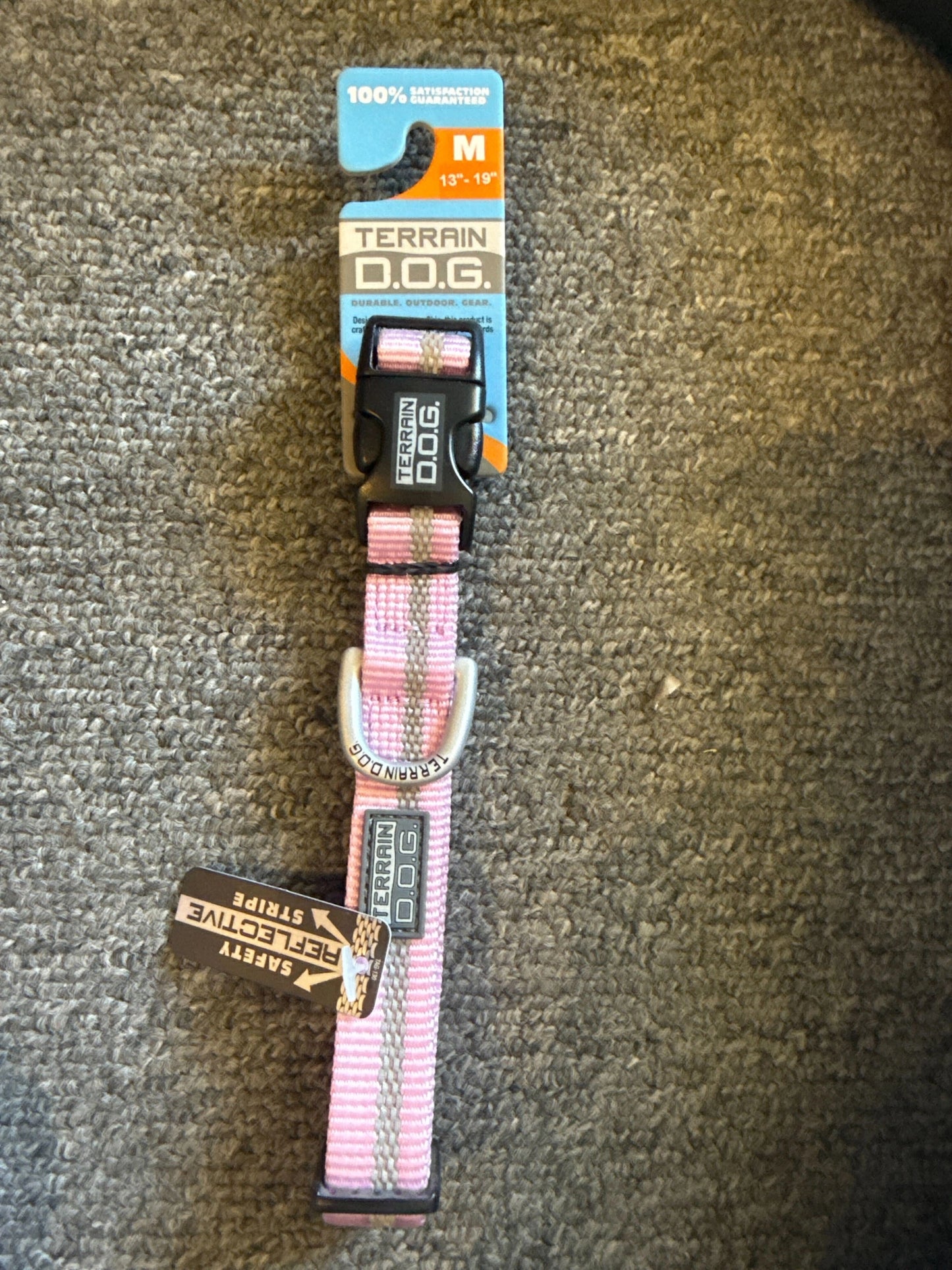 Weaver Leather Terrain D.O.G. Reflective Snap-n-Go Dog Collar - Adjustable with Quick-Release Buckle and Aluminum Dee