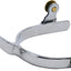 Weaver Leather Men's Roping Spurs - Chrome-Plated Steel, 1-3/4" Shank, 1/2" Band, 10-Point Rowel (Pair)