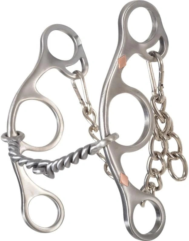 Classic Equine Sherry Cervi Twisted Wire Snaffle Barrel Racing Bit - Stainless Steel 6" Short Shank