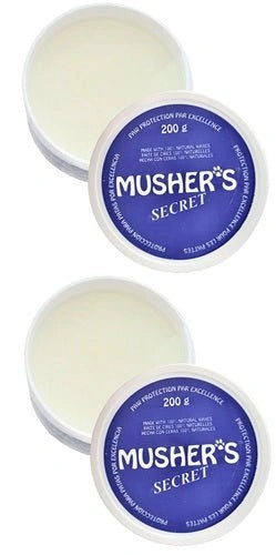 Mushers Secret Paw Protection Wax Dog Moisturizer Invisible Boots Pet Puppy Snow 200 Gram 2 Pack - Hooves and Paws