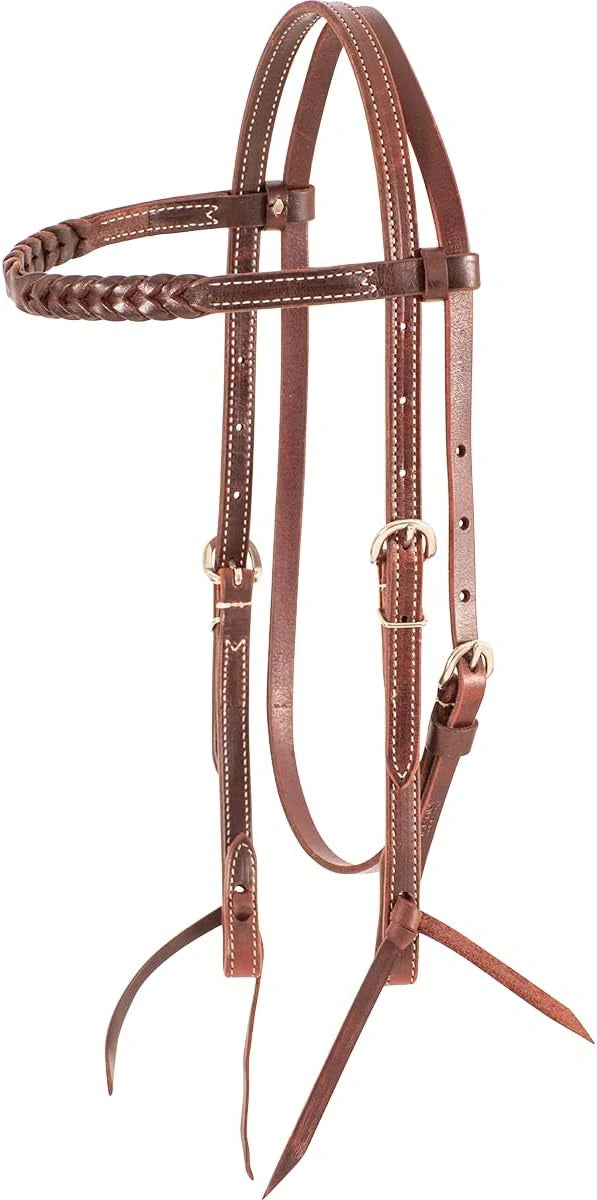 Martin Saddlery Latigo Browband Headstall with Blood Knots