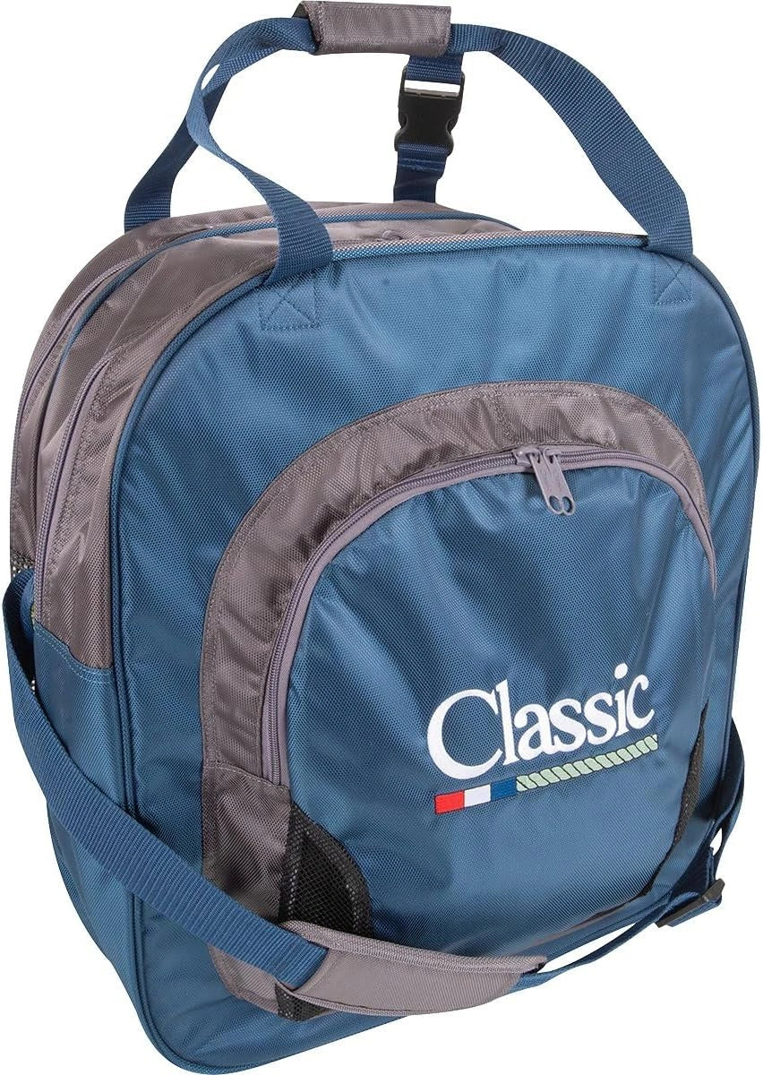 Classic Equine Super Deluxe Rope Bag - Holds 9 Ropes - Padded Backpack & Shoulder Straps - Navy Grey