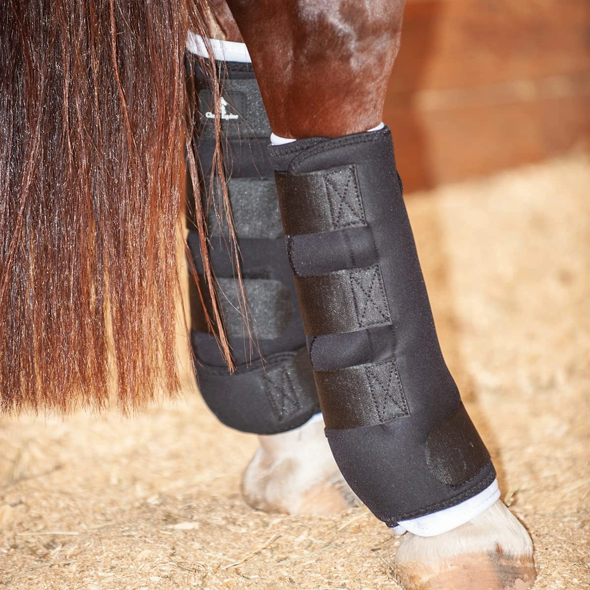 Classic Equine Quick Wraps - Neoprene Liniment & Poultice Application Bandages with Washable Terry Lining, Set of 2