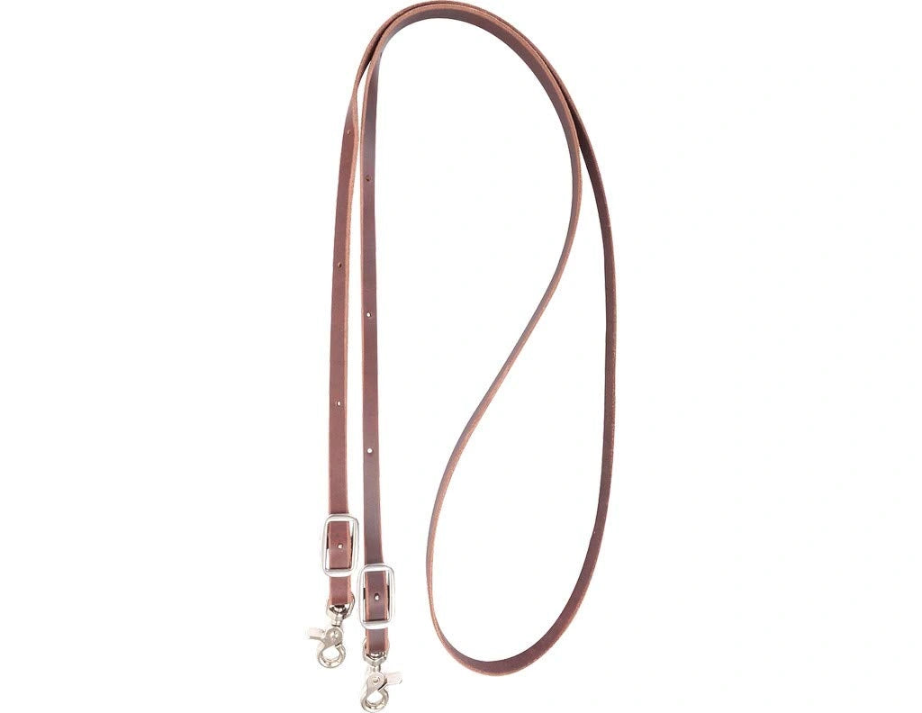 Martin Saddlery Latigo Leather Roping Reins - 7' 8" Length with Double Snaps - Multiple Sizes