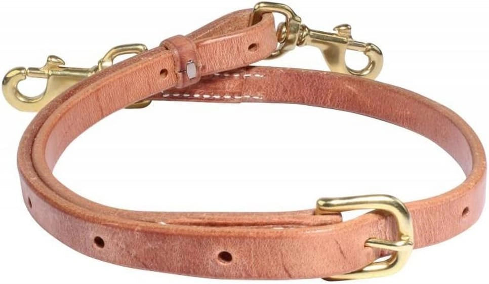 Professionals Choice Harness Leather Tie Down Strap w/Brass Snaps - Hooves and Paws